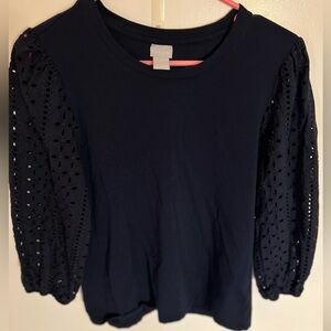 Chico’s Eyelet Puff-Sleeve Tee